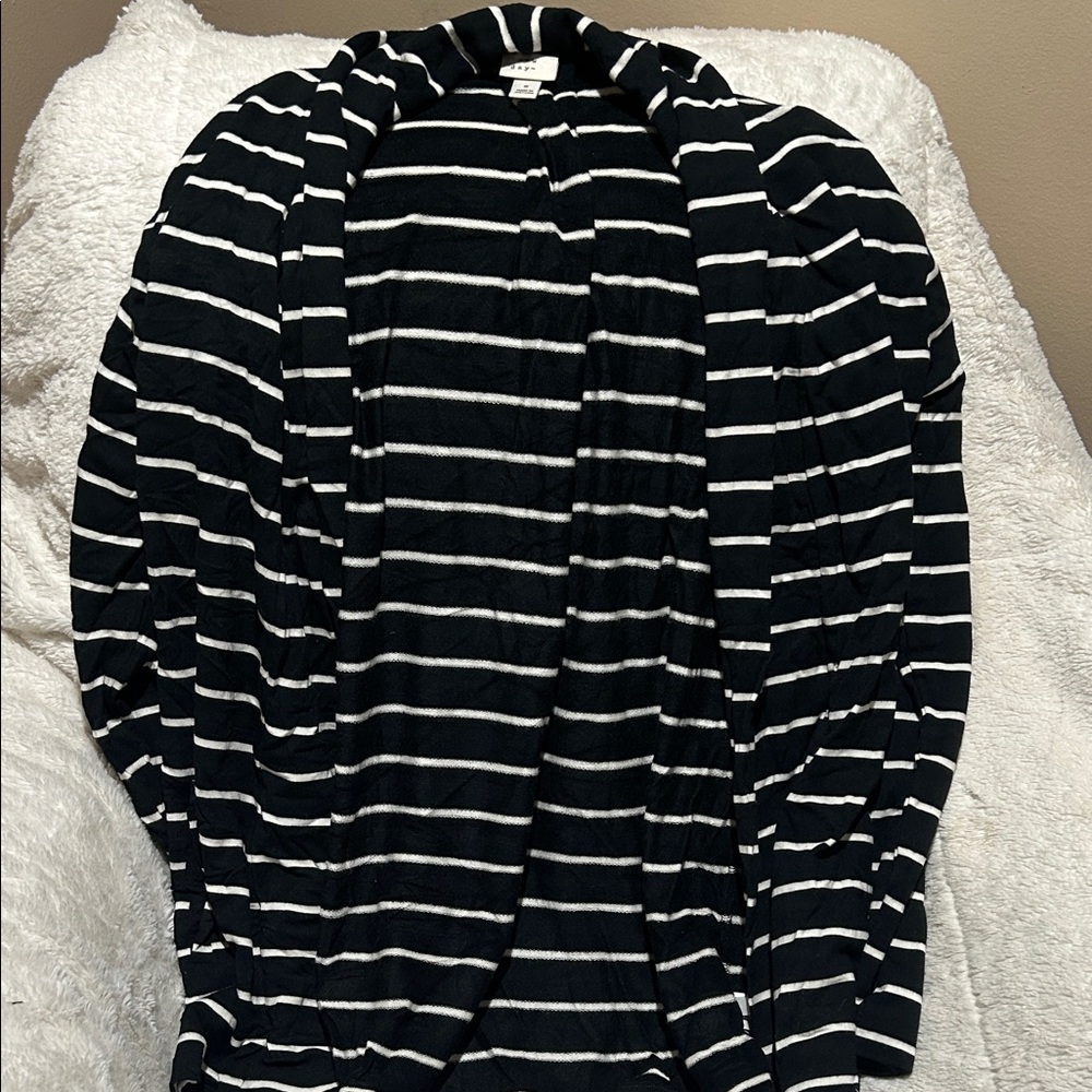 a new day Black and White Striped Top